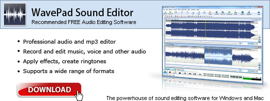 Click here for more information on WavePad Audio Editor for Windows