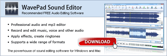 Click here for more information on WavePad Audio Editor