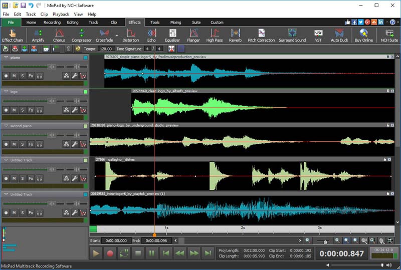 MixPad schermata 1