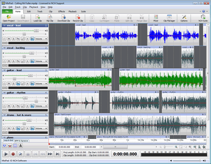 MixPad Free Music Mixer screen shot