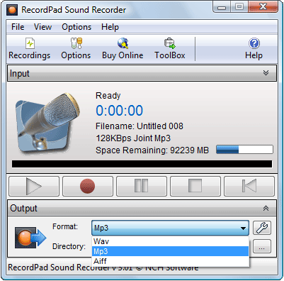 Screenshot for RecordPad Professional Sound Recorder 4.09