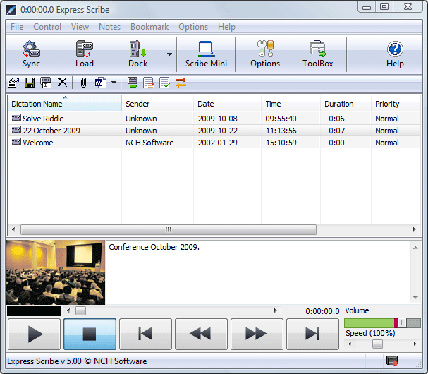 Screenshot for Express Scribe Transcription Player 5.48