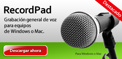 Descargar RecordPad, el software para grabación de audio