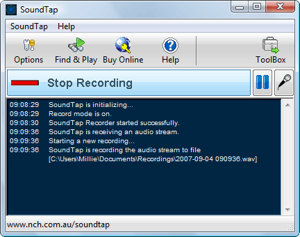 SoundTap Pro Streaming Audio Recorder screen shot