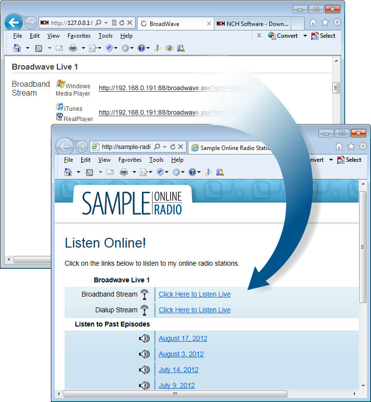 Click to view BroadWave Streaming Audio Server 1.30 screenshot