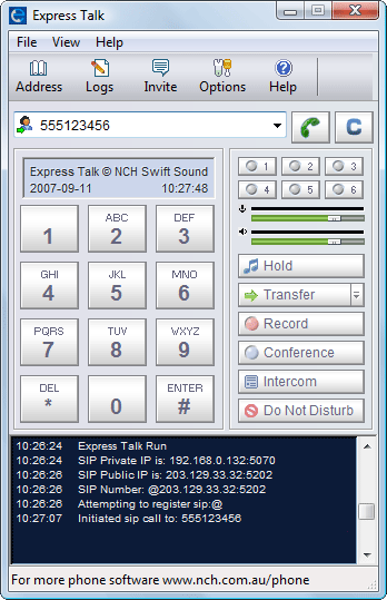 Screenshot for Express Talk Free VoIP Softphone 4.23