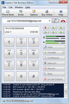  Capturas de pantalla de Express Talk, softphone SIP