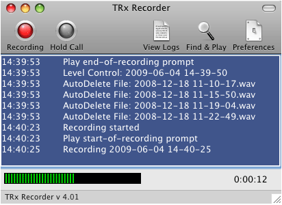 TRx Personal Phone Call Recorder for Mac 4.31