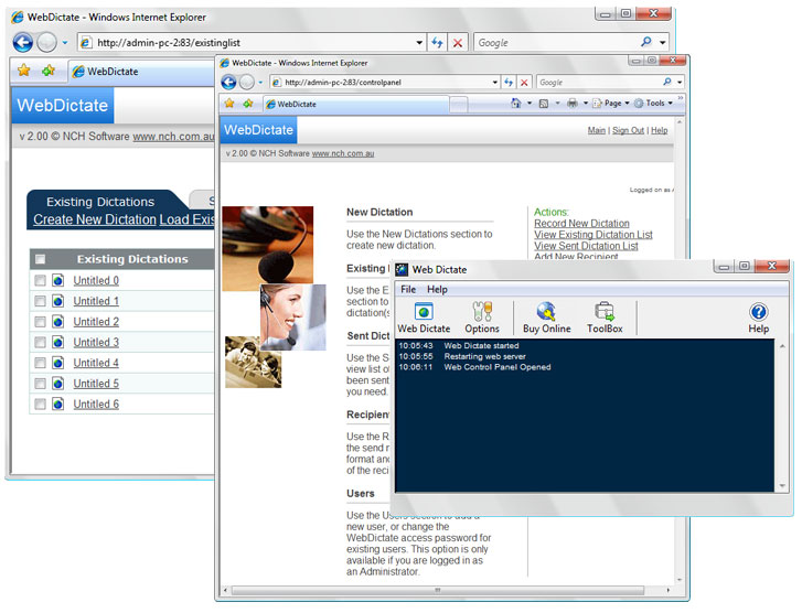 Web Dictate Online Dictation Software 2.13