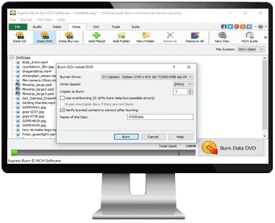 Express Burn Free Burning Software for CDs/DVDs/Blu-Rays.