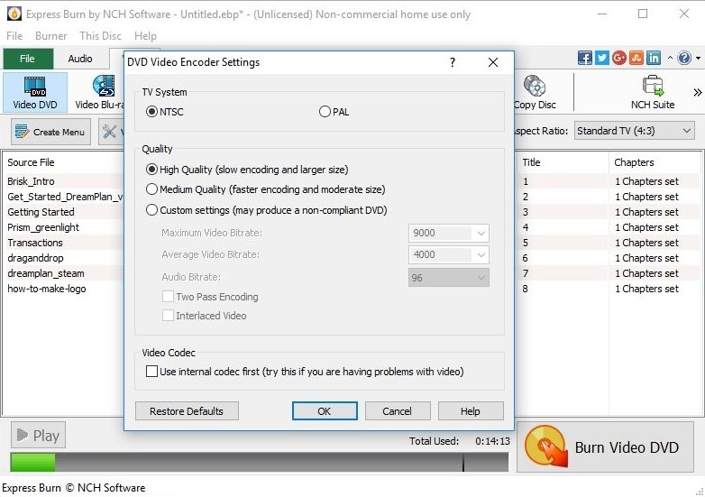 Экспресс Burn DVD сжигания программного обеспечения скриншот