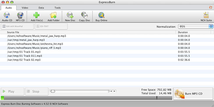Express Burn Free CD/DVD Burner for Mac 11.03 full