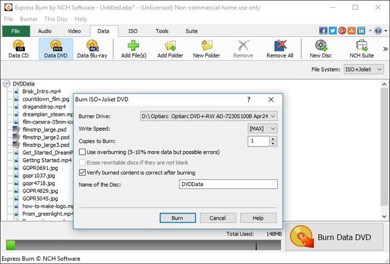 Express Burn Free CD and DVD Burning Windows 11 download