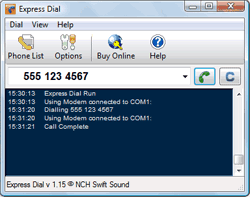 Click here to see more screenshots for Express Dial automatic telephone dialer
