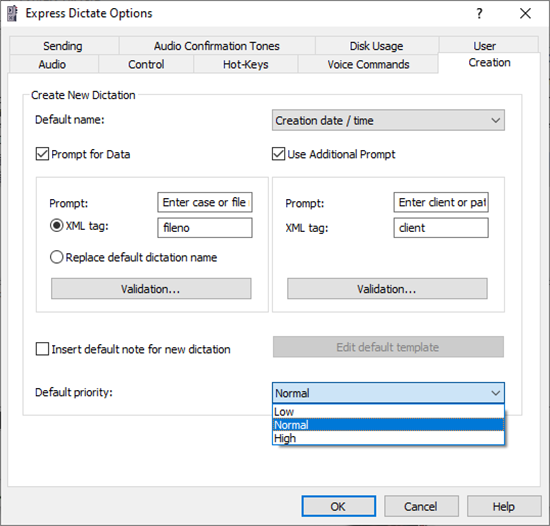 Express Dictate Digital Dictation Software medical and legal dictations screenshot