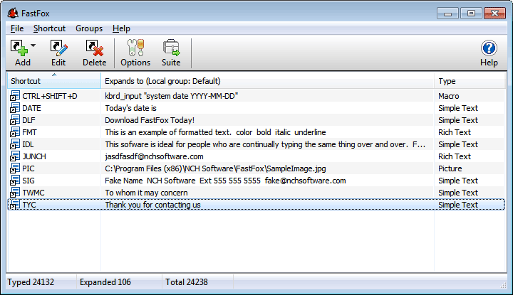 FastFox Typing Expander screenshot FastFox Typing Expander screenshot