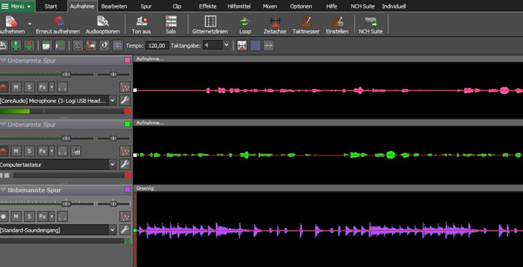 MixPad Mehrspuraufnahme-Software Screenshot