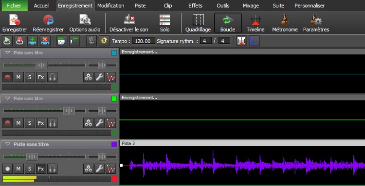 Captures d'écran de MixPad logiciel d'enregistrement multipiste