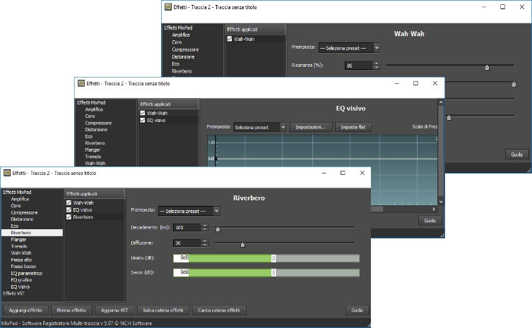 Svhermata di MixPad Software di missaggio e regisrtazione audio, effetti audio e ripristino