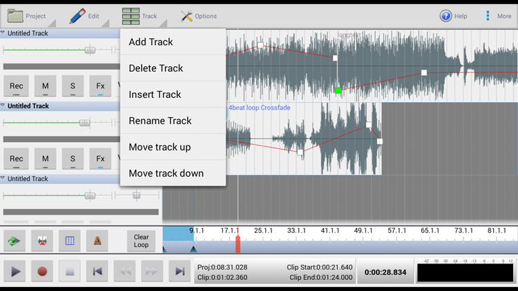 MixPad Android Multitrack Mixer screenshot