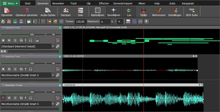 MixPad Multitrack Opname software screenshot