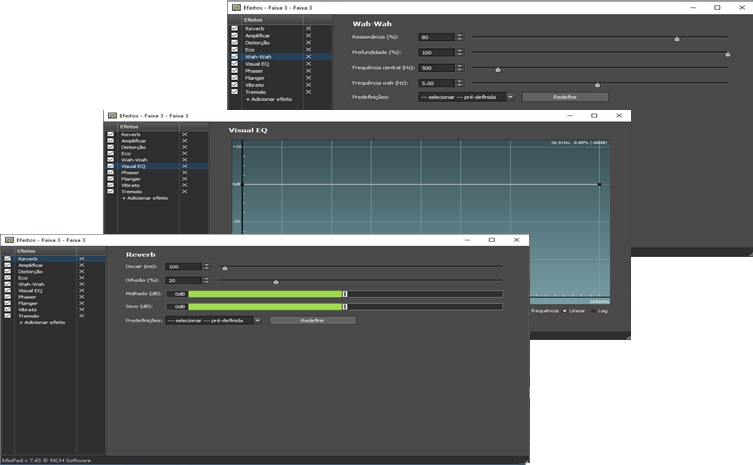 MixPad Mixagem e Gravação de Áudio Software efeitos de áudio e captura de tela de restauração