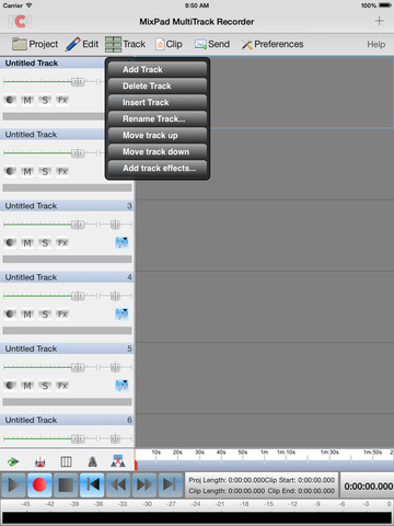 iPad版MixPadミキシング・録音ソフトのスクリーンショット