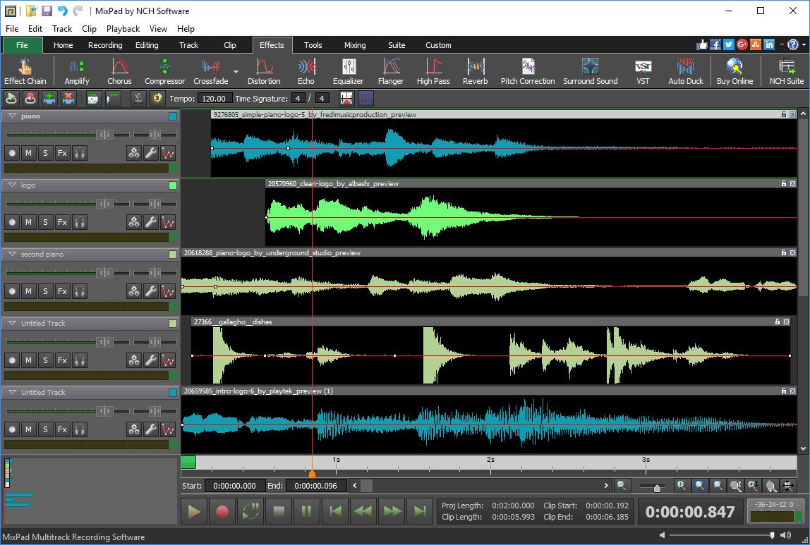 MixPad 스크린샷