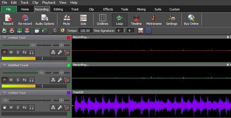 MixPad Multitrack Inspelning programvara skärmdump