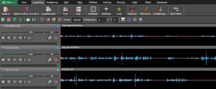 MixPad Multitrack Inspelningsprogram skärmdump