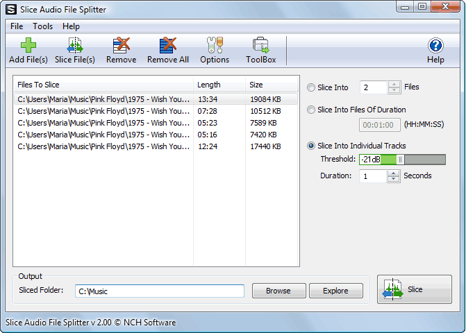 Windows 8 Slice Professional Audio File Splitter full