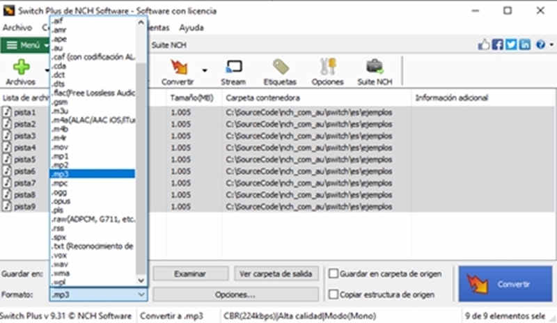 Captura de pantalla de Switch
