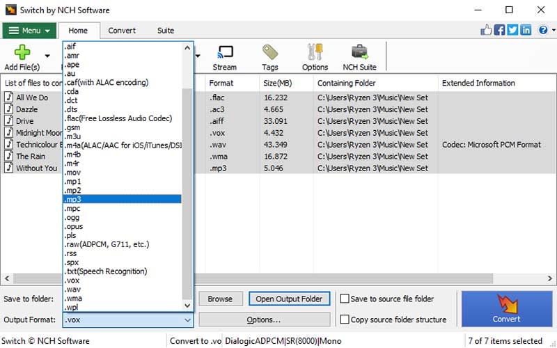 how to convert flac to wav windows 7