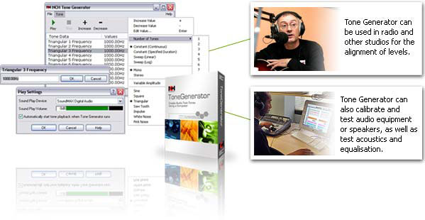 Meer Sound Generator, Signal Generator en White Noise Generation Software Screenshots