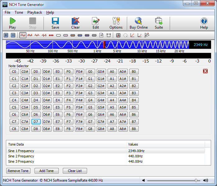 ToneGen Tone Generator for Windows is an easy way to create audio tones. versatile Screen Shot