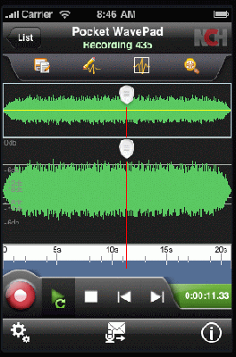 WavePad mobile schermate