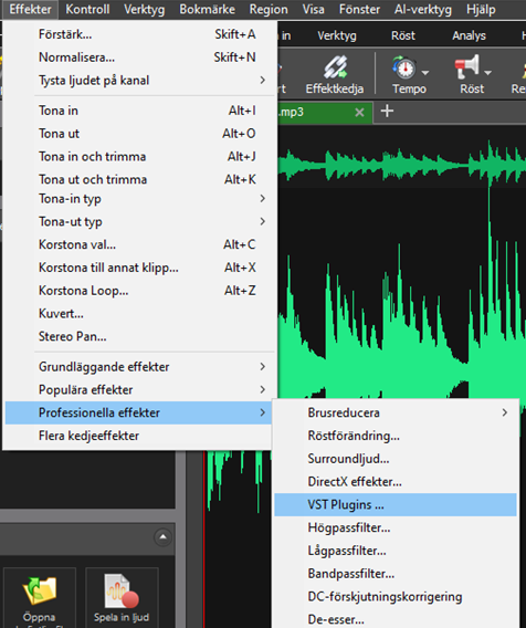 Välj VST-plugins